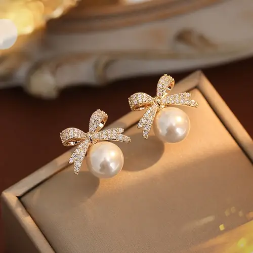 Bowknot Pearl Earring