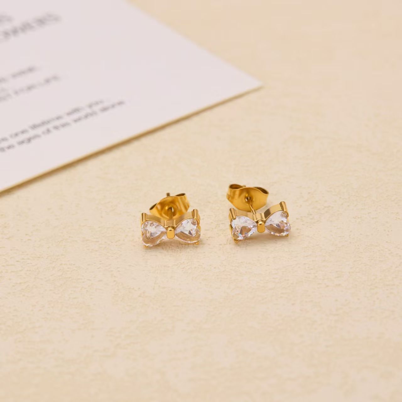 Chunky Gold Bow Stud Earrings