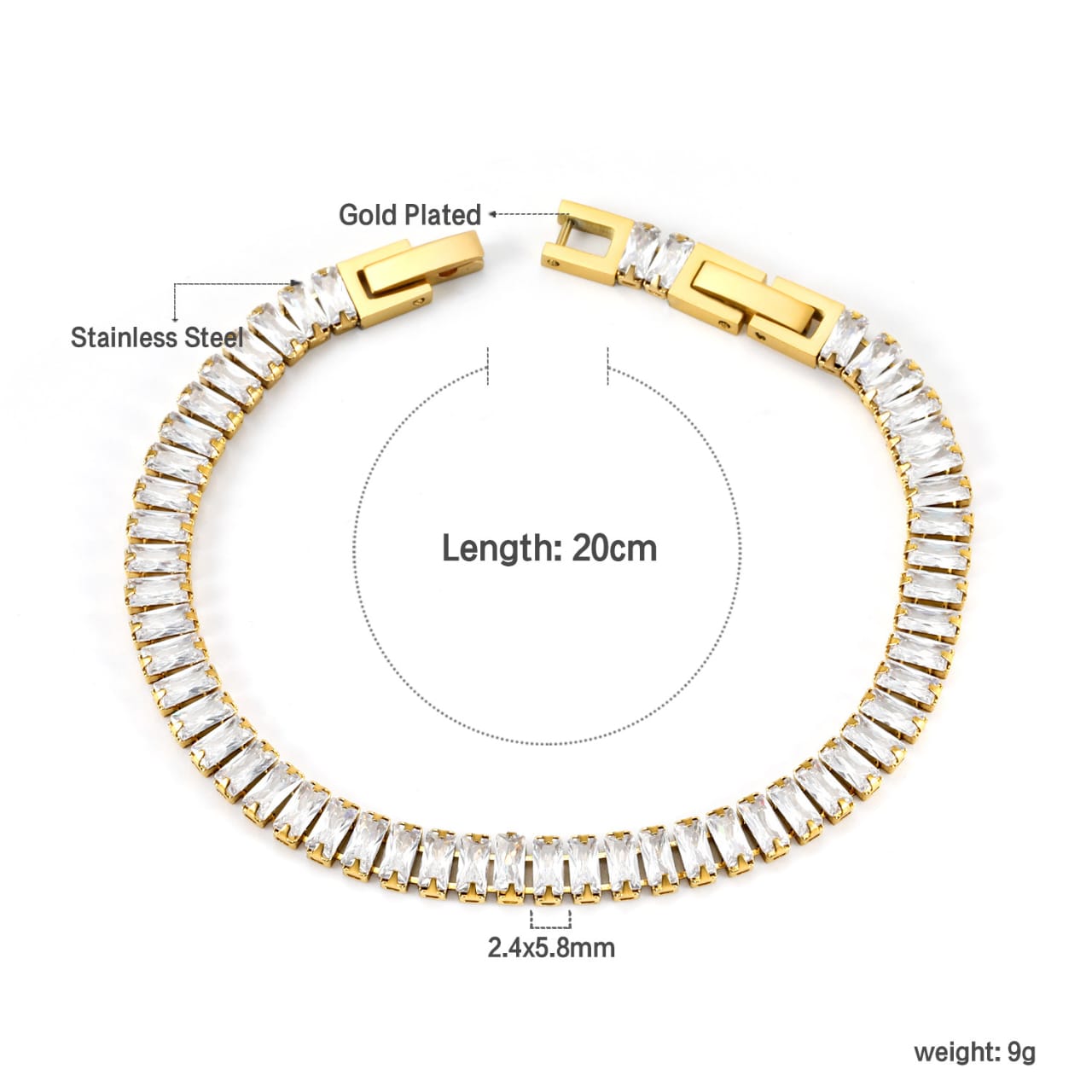 Golden Tennis Bracelet